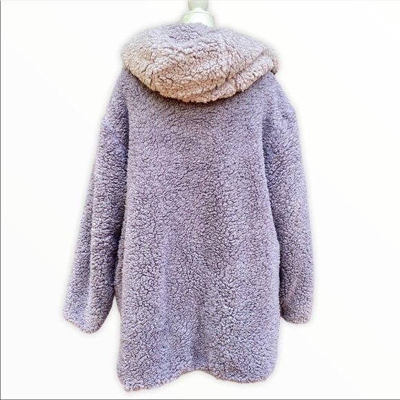 UO Reversible Fleece Hooded Purple Jacket - Picture 7 of 16